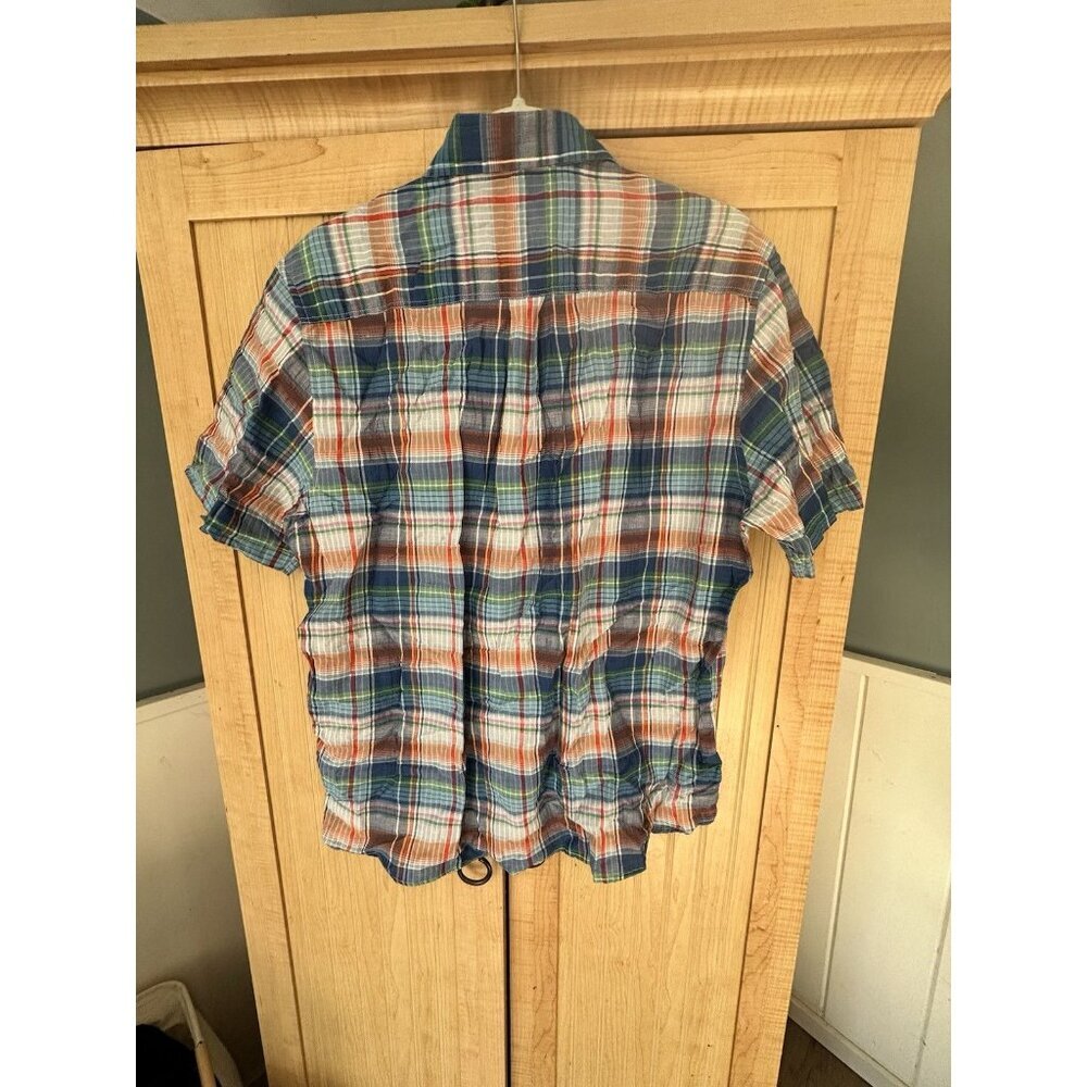 Johnnie-O Hangin`Out $135 Troy Tide Linen Blend Short Sleeve Shirt size M - Picture 5 of 6